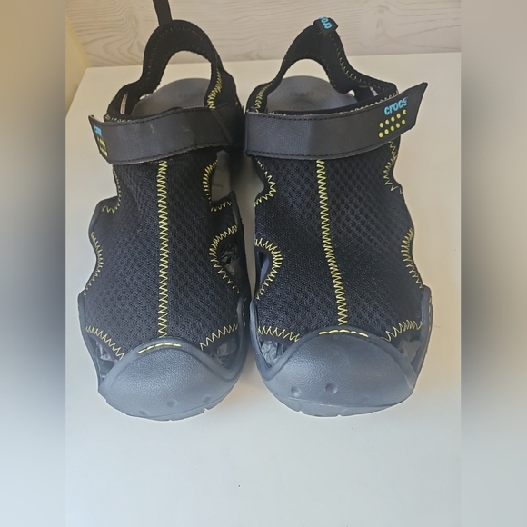 Crocs Swiftwater Fisherman Men's Casual Mesh Comfort Sandals size11M Black - Picture 1 of 9